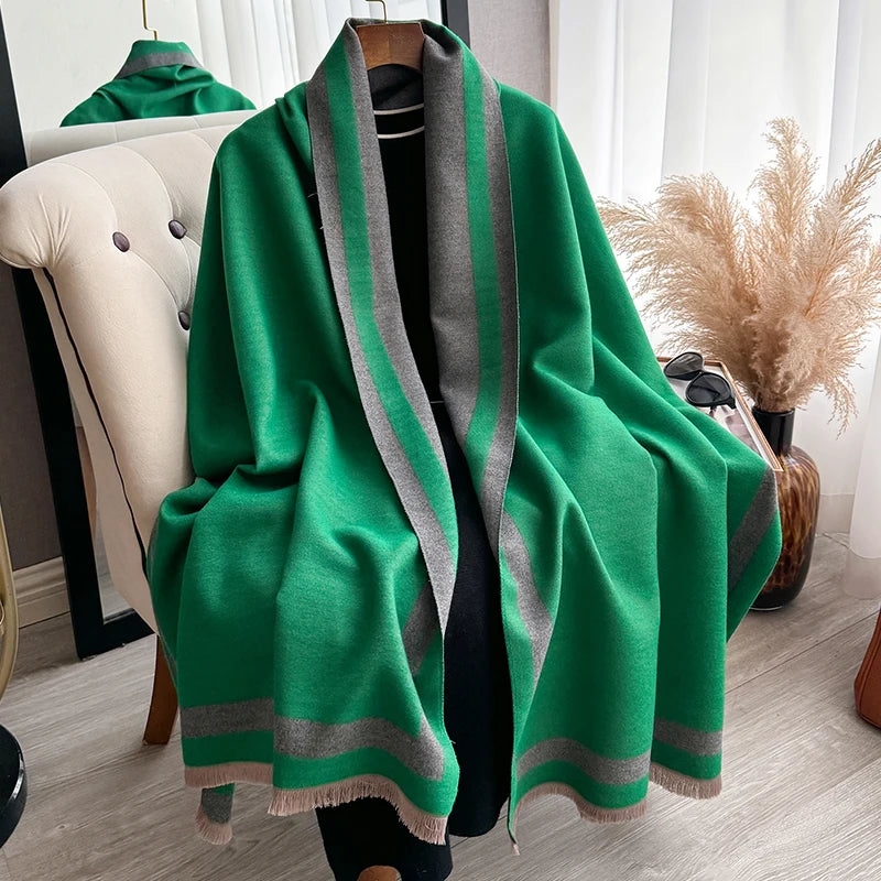 Cashmere Scarf Women Plain Color