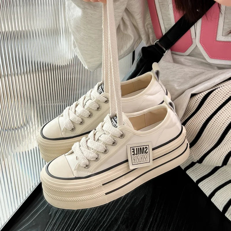 Black & White Platform Canvas Shoes