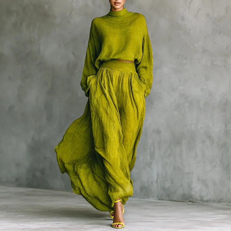 Retro Solid Cotton Linen Dress