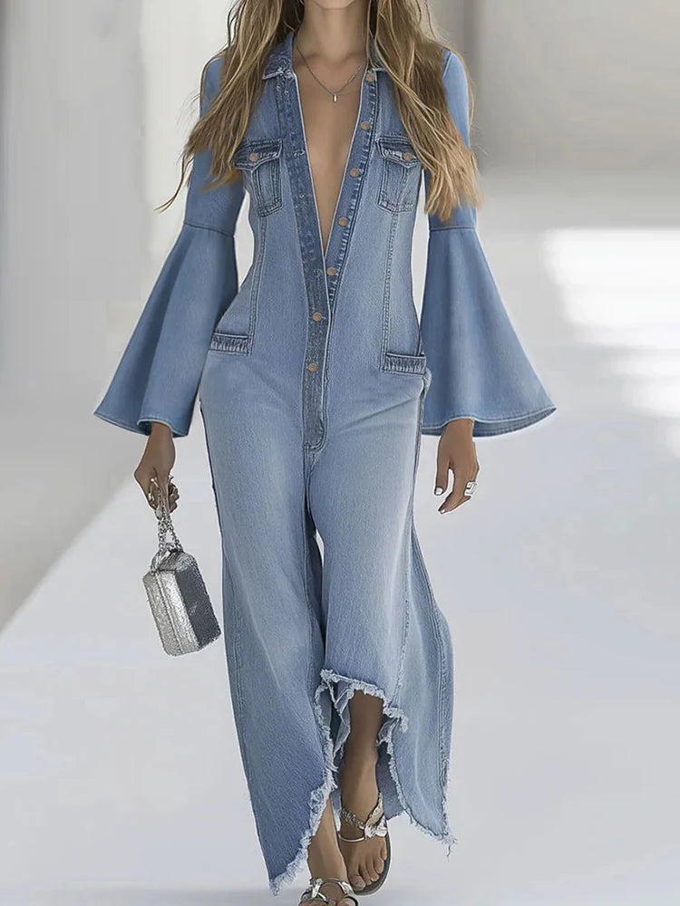Loose Denim Jumpsuit
