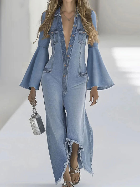 Loose Denim Jumpsuit