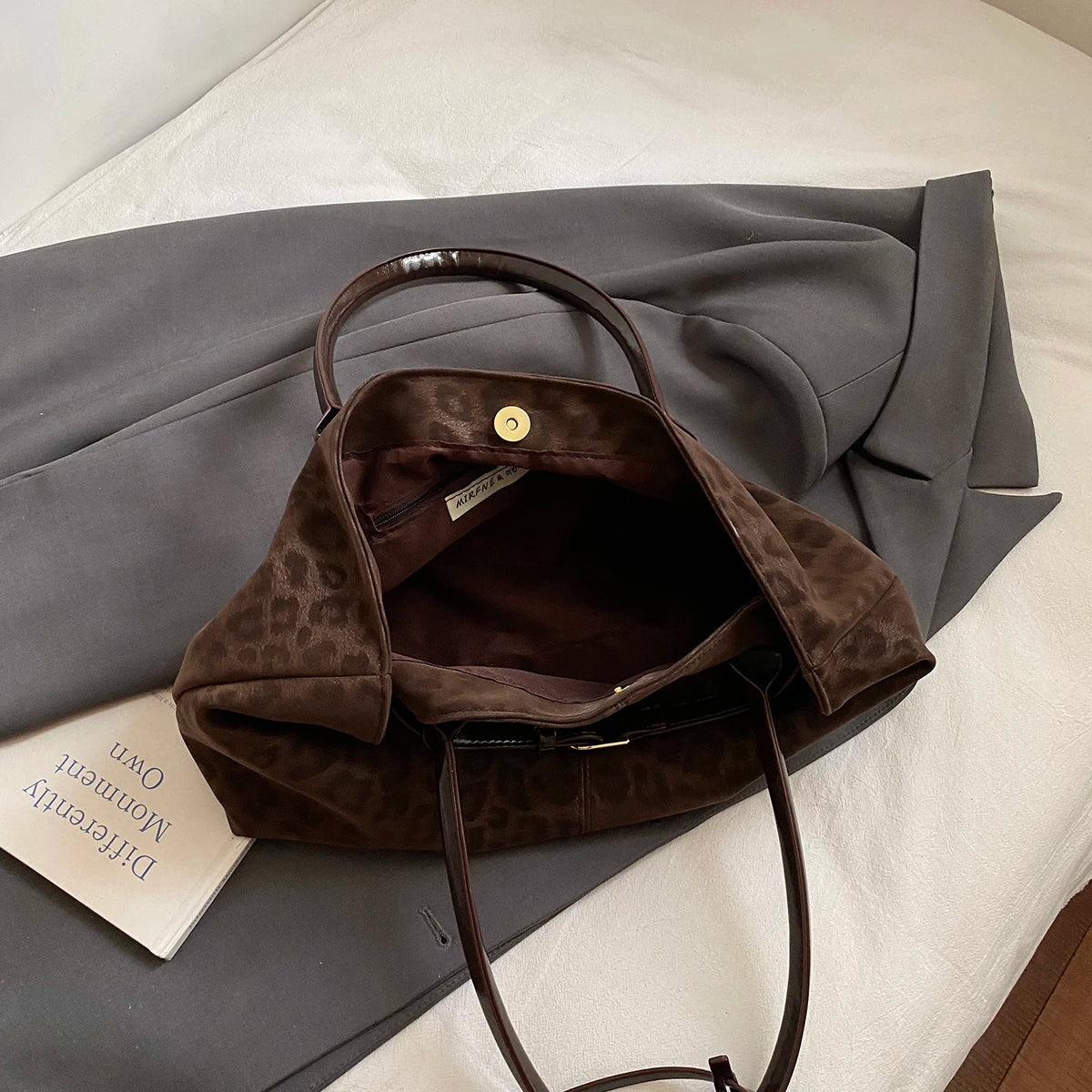 LEFTSIDE Leopard PU Leather Shoulder Bags