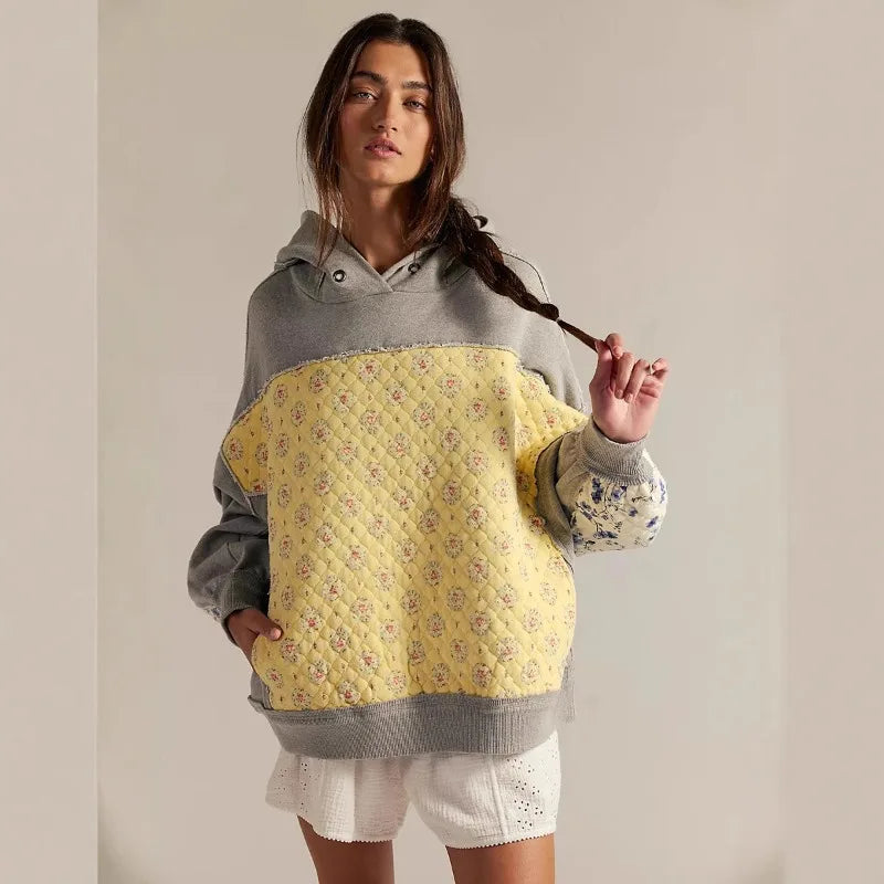 Patchwork Sweatshirt Long Sleeve