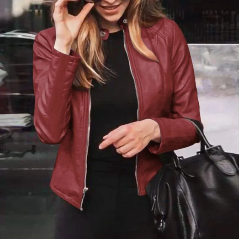 Classic Faux Leather Moto Jacket