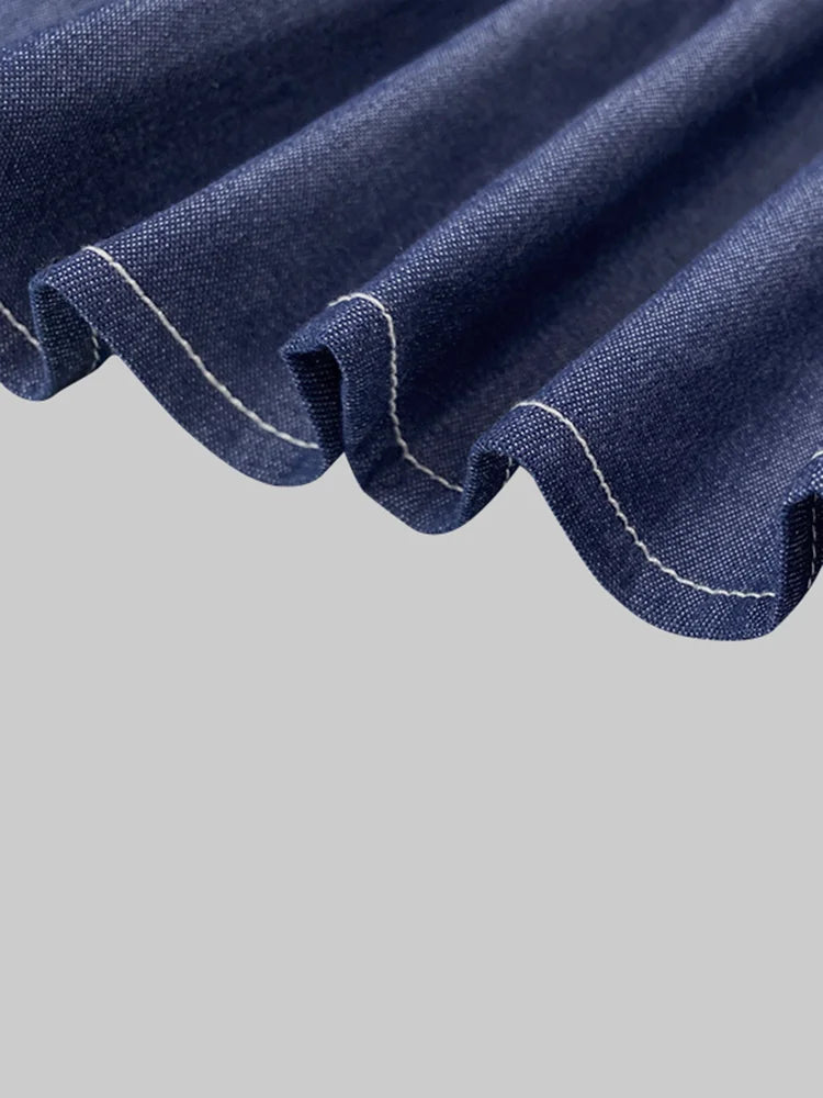 Denim Puff Sleeve Top