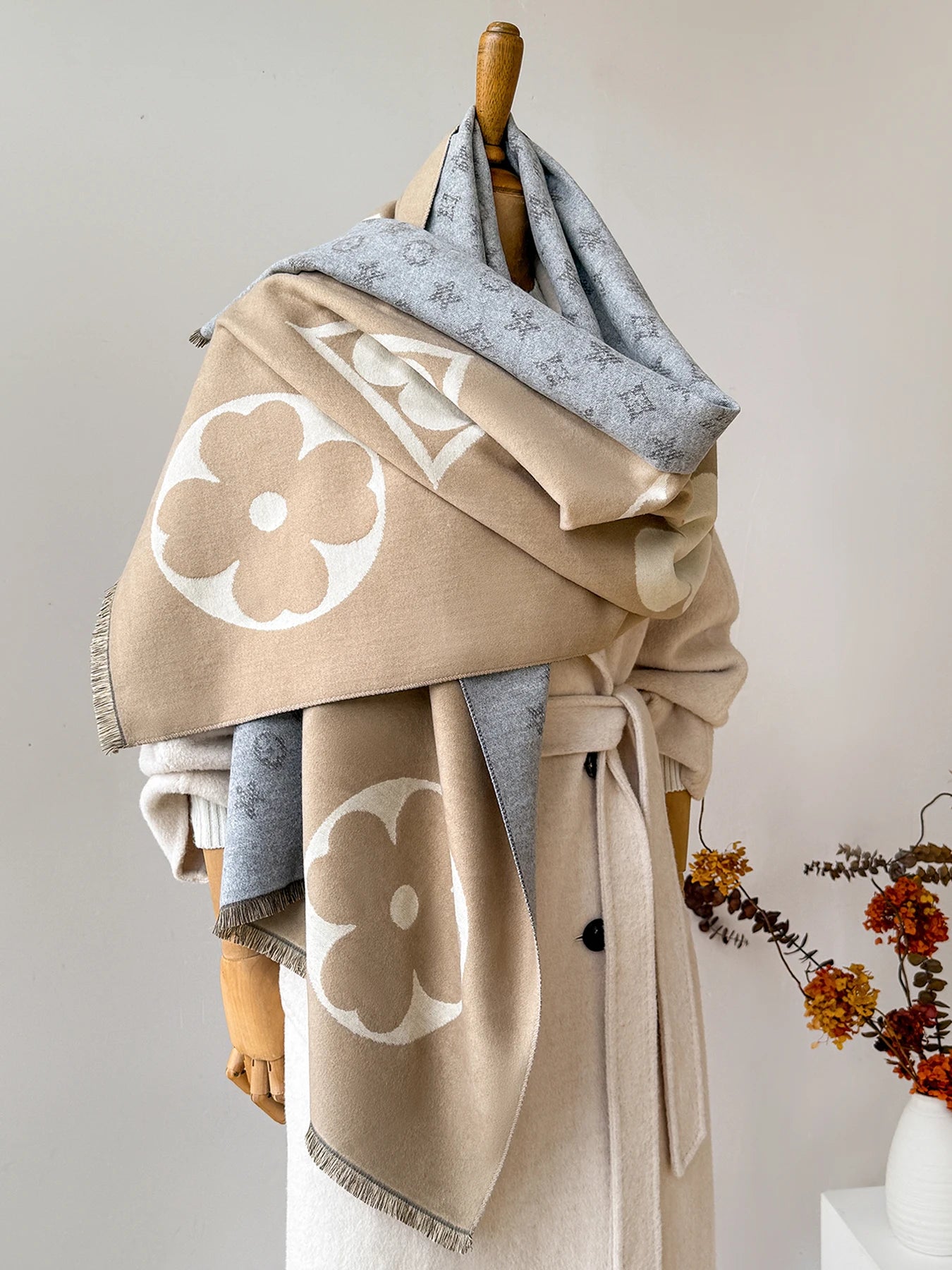 Cashmere Shawl Warm Jacquard Scarf