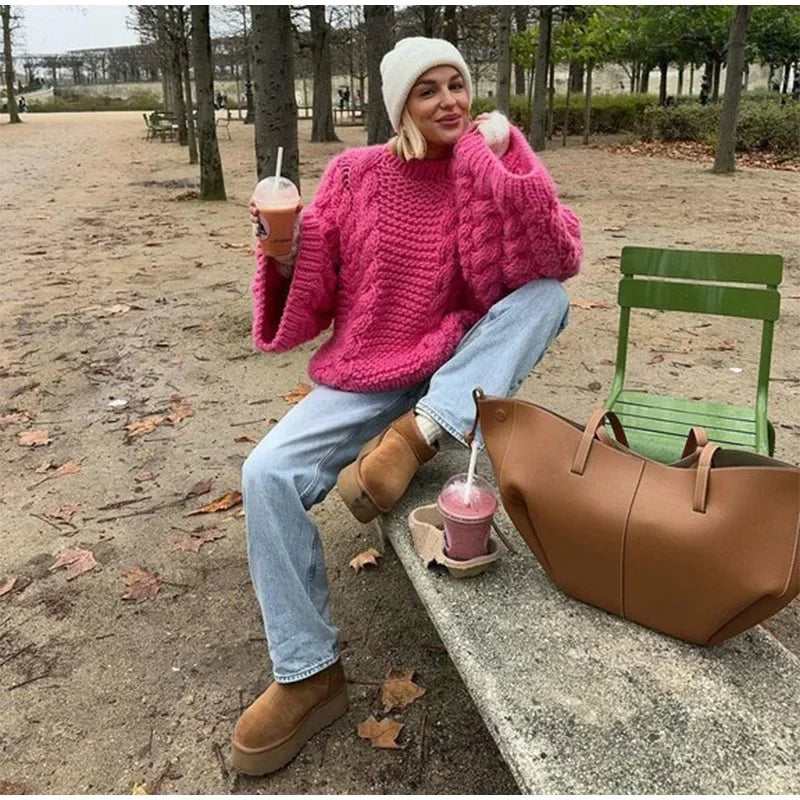 Women's Turtleneck Long Sleeve Sweater