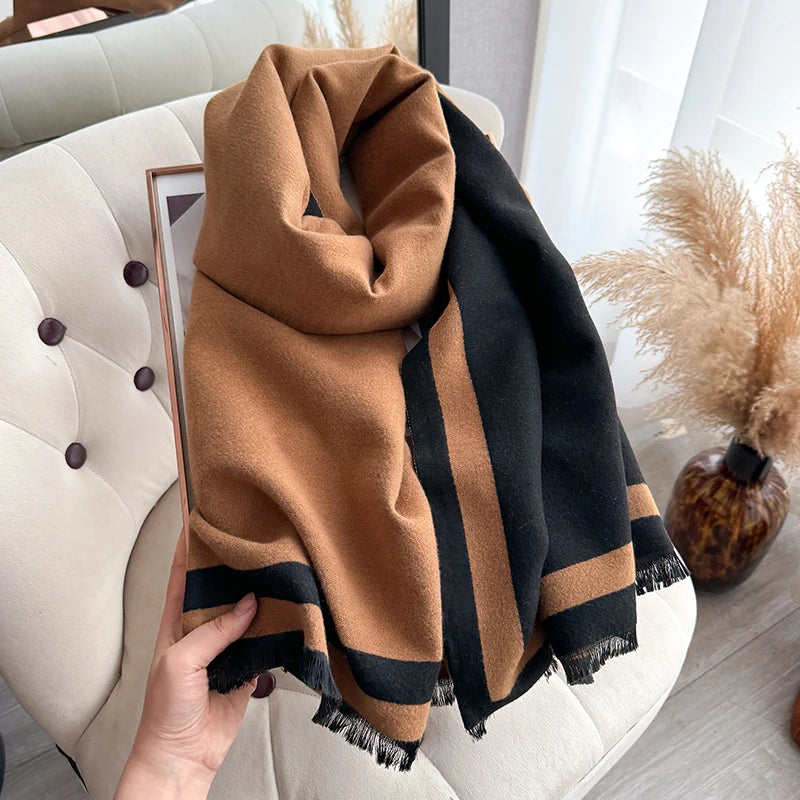 Cashmere Scarf Women Plain Color