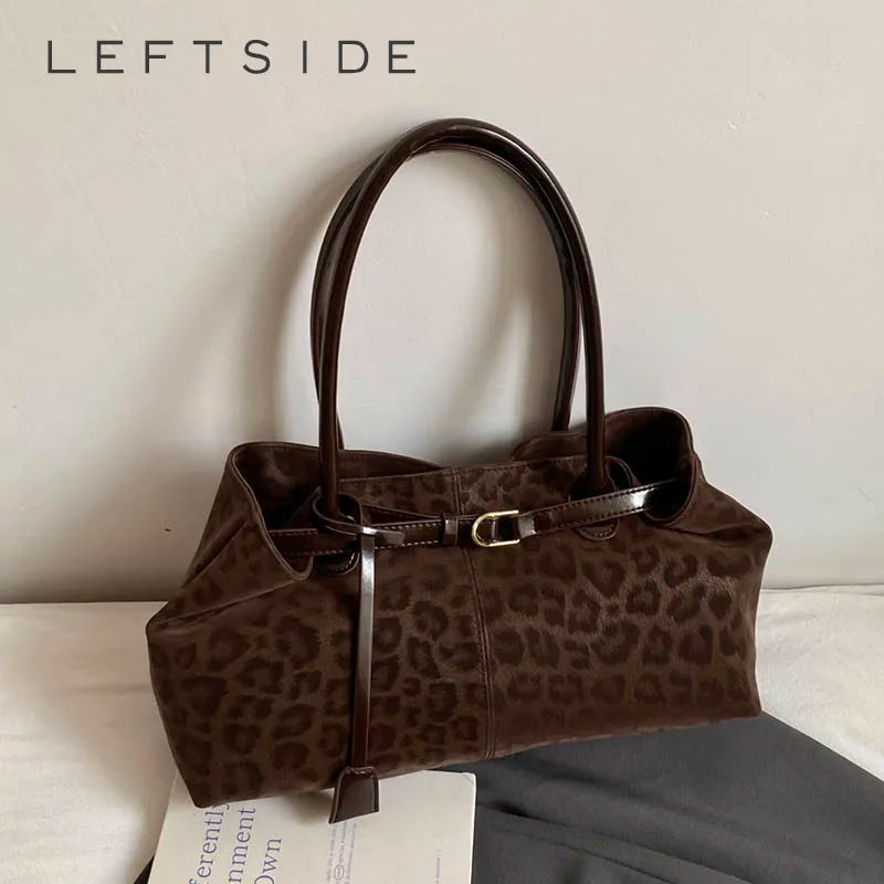 LEFTSIDE Leopard PU Leather Shoulder Bags
