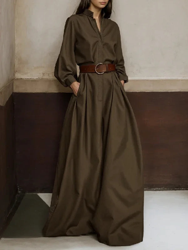 Solid Color High Waist Loose Fit Jumpsuit