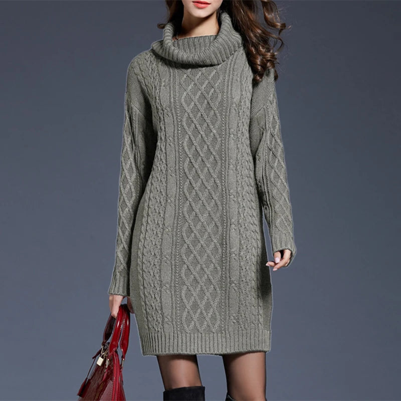 Women Casual Knitted Long Sleeve Dress