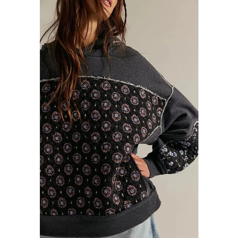Patchwork Sweatshirt Long Sleeve