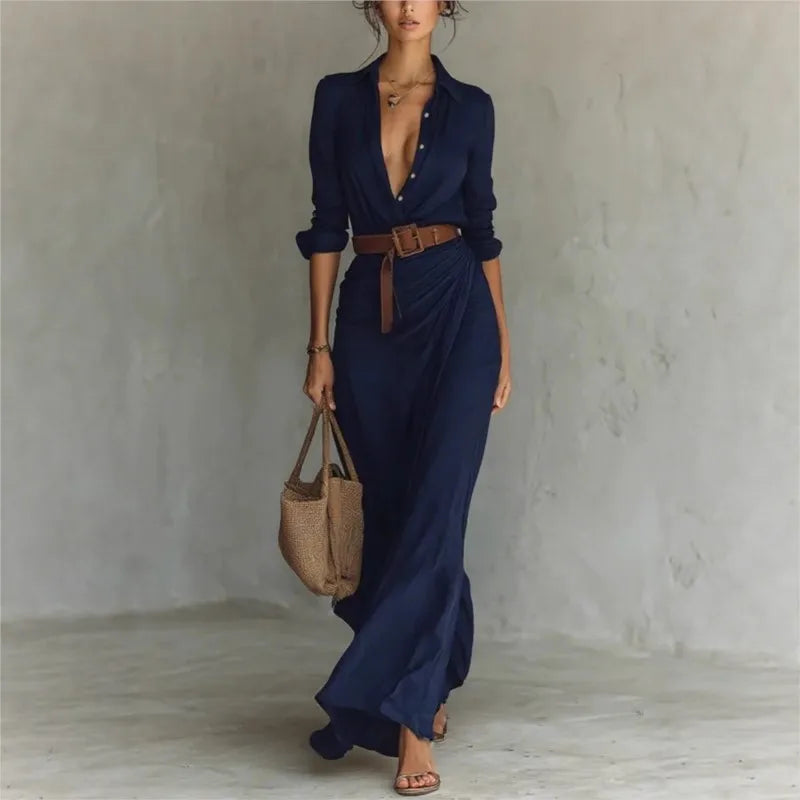Women's Fashion Solid Dress