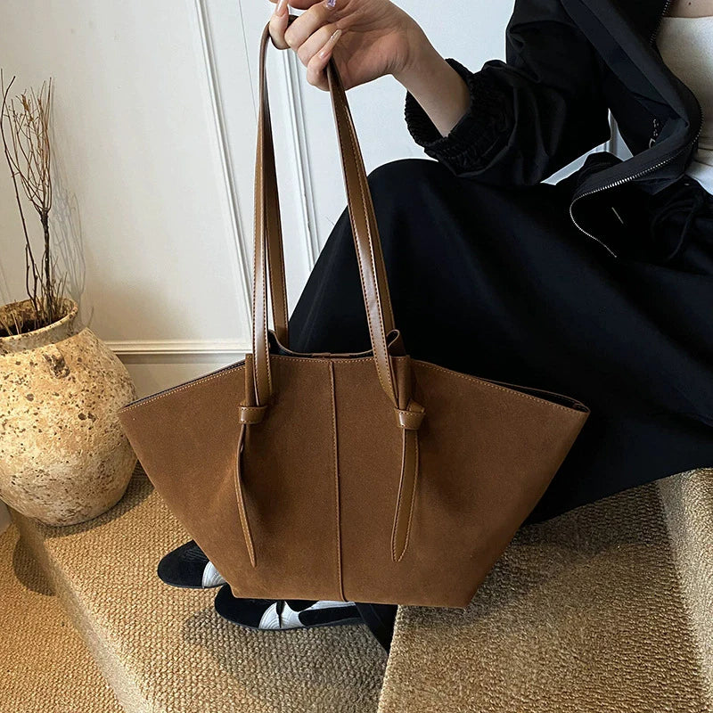 Faux Suede Tote Bag