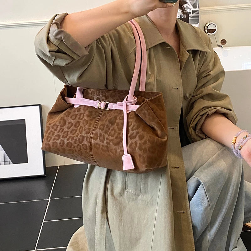 LEFTSIDE Leopard PU Leather Shoulder Bags