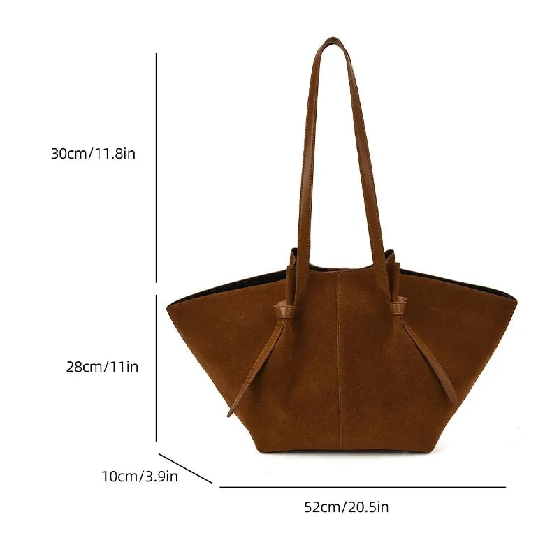 Luxury suede/genuine leather women's handbag
