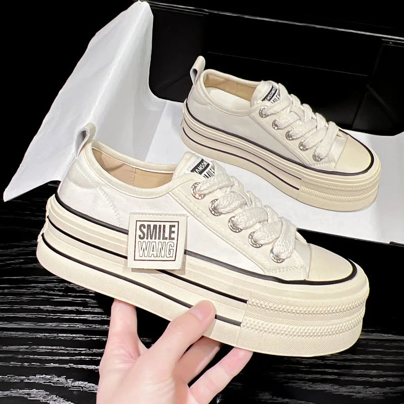 Black & White Platform Canvas Shoes