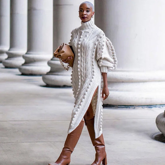 Streetwear Turtleneck Sweater Dress