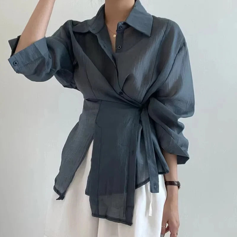Fashion Long Sleeve Irregular Shirt