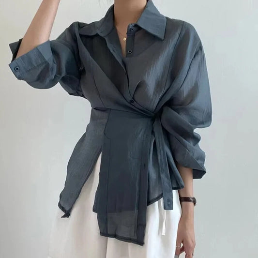 Fashion Long Sleeve Irregular Shirt