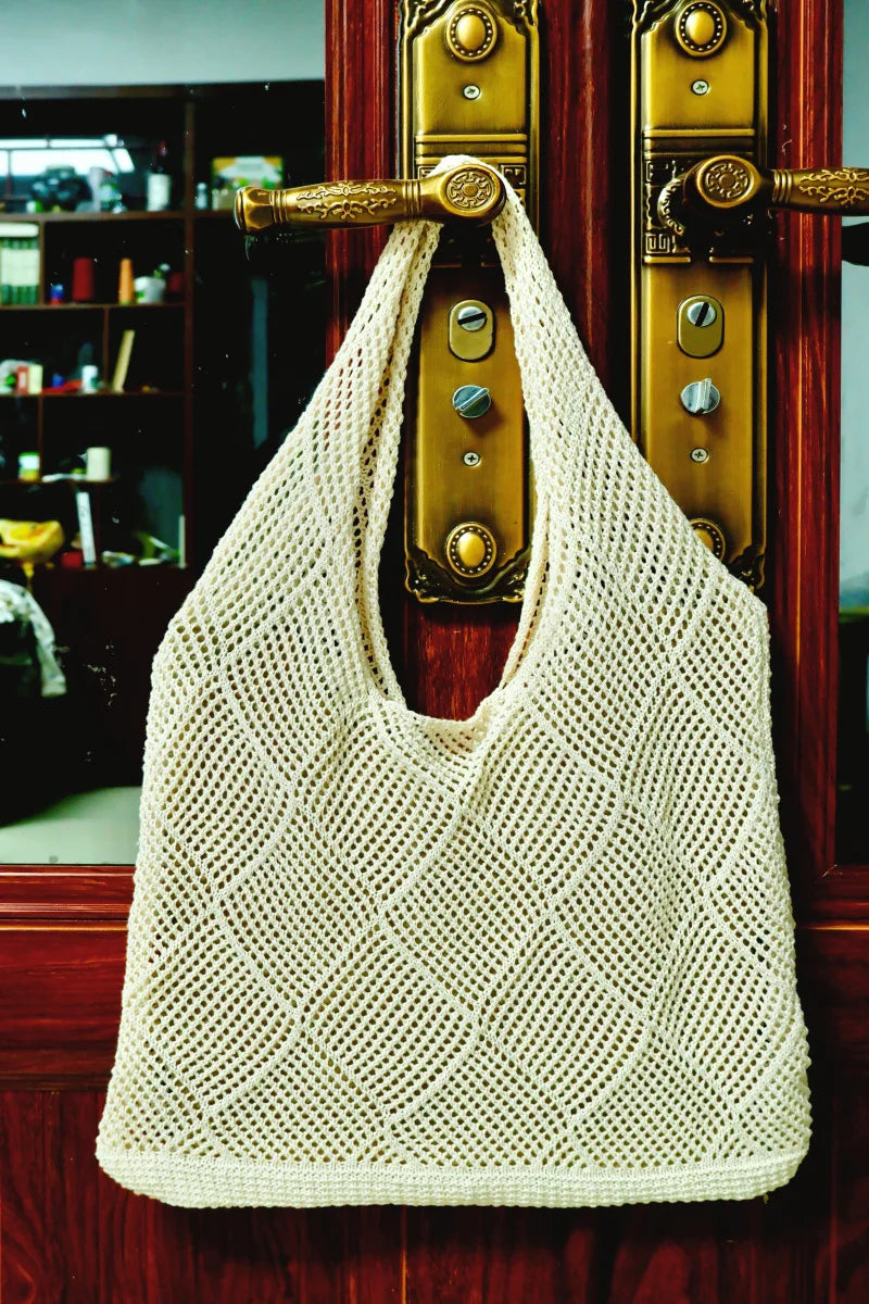 Women's Crochet Foldable Woven Bag