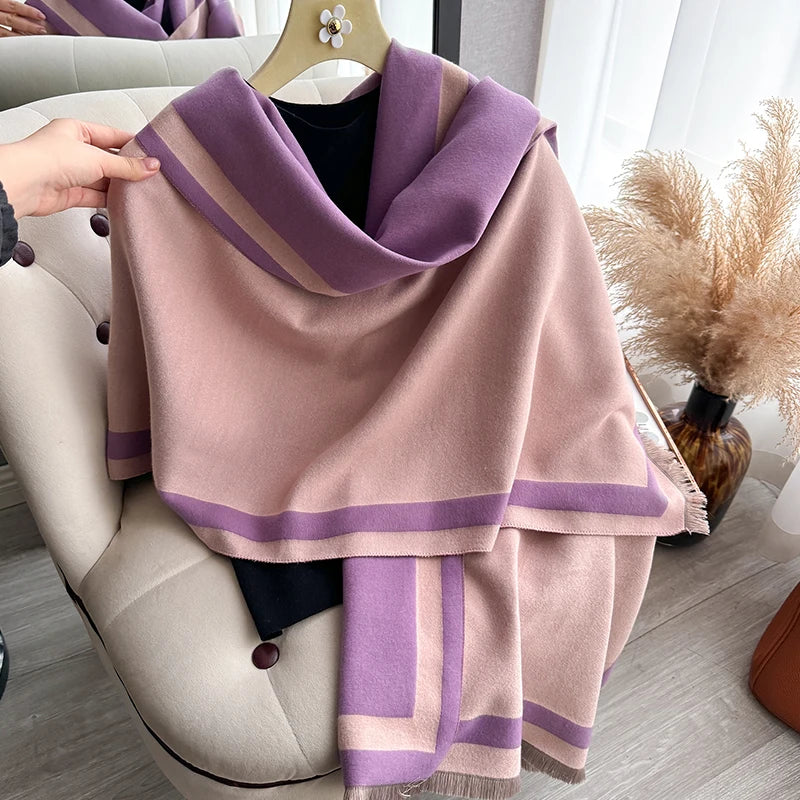 Cashmere Scarf Women Plain Color