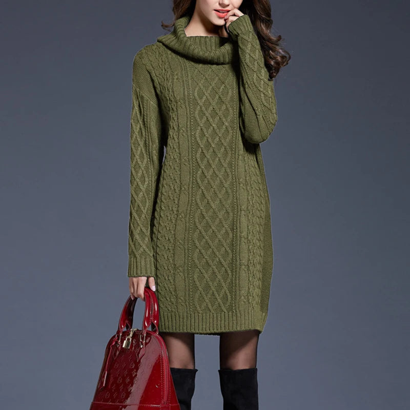 Women Casual Knitted Long Sleeve Dress
