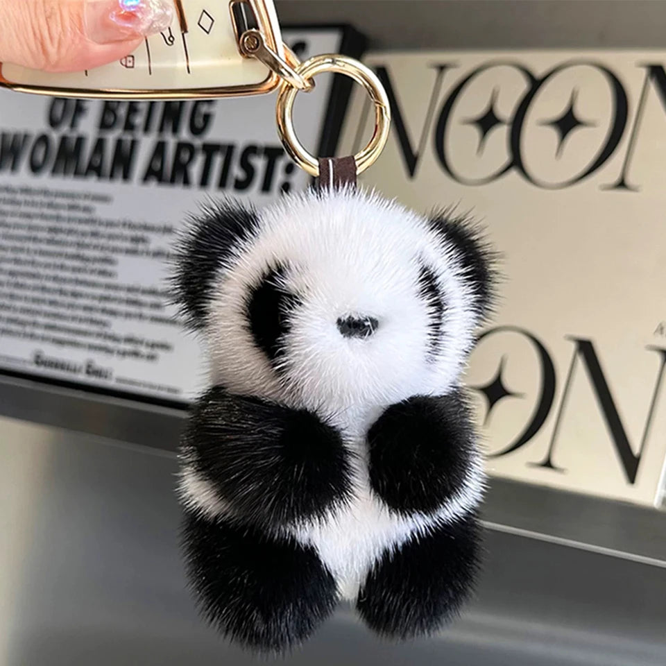 ZAKOL Cute Panda Plush Toy Keychain Cartoon Bag Pendant Accessories