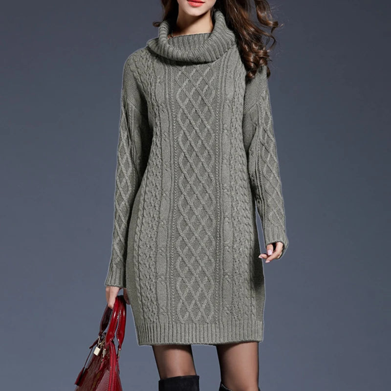 Women Casual Knitted Long Sleeve Dress
