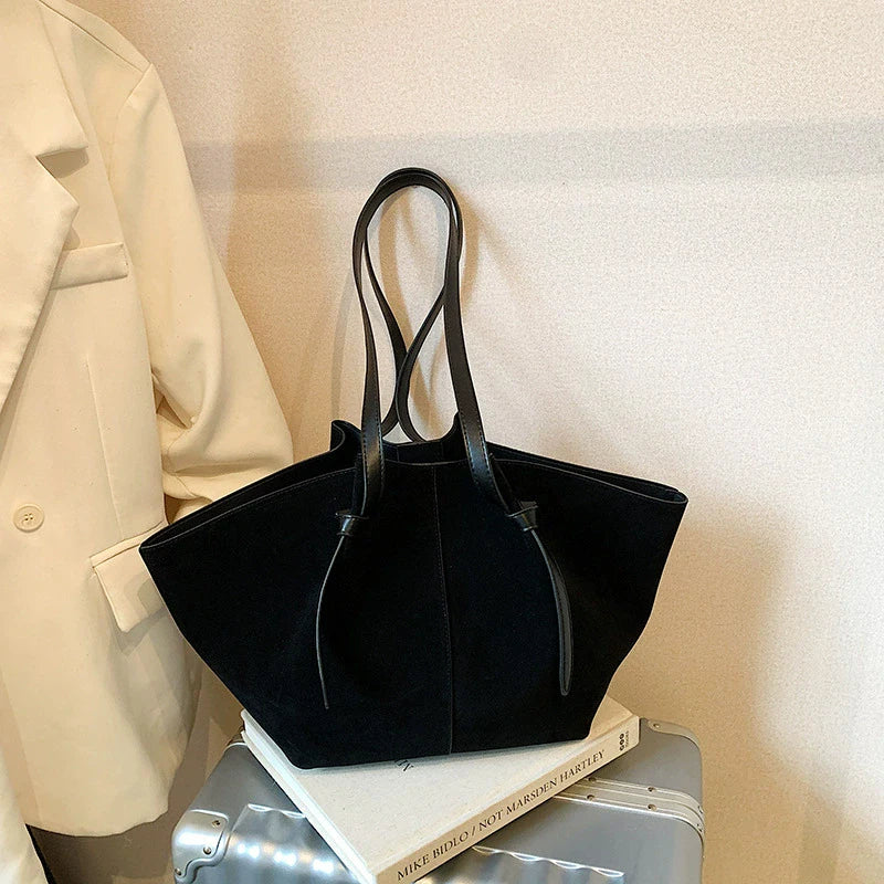 Faux Suede Tote Bag