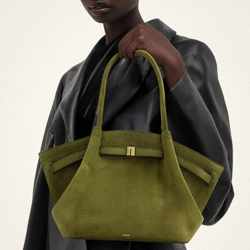 JW Pei Dumpling Bag Suede Shoulder Crossbody Underarm Bag