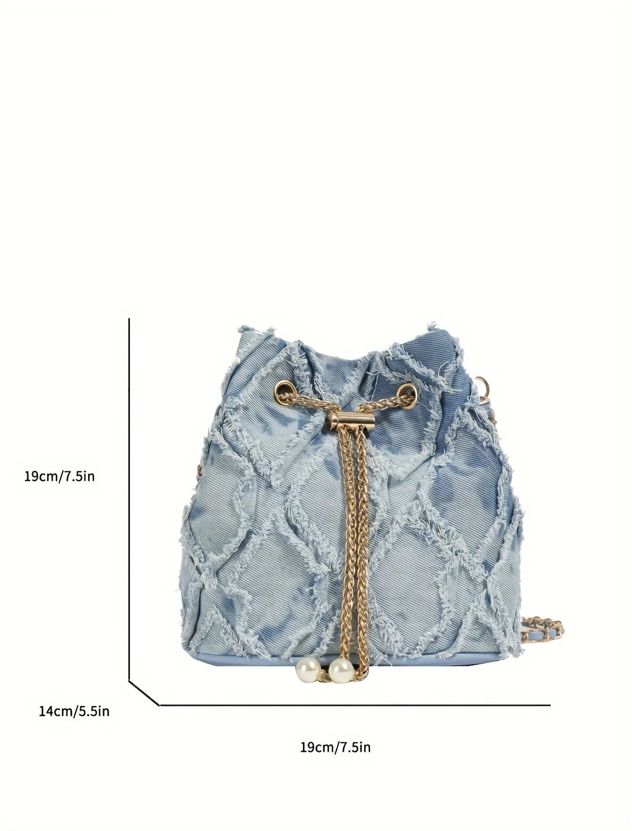 Denim bucket bag