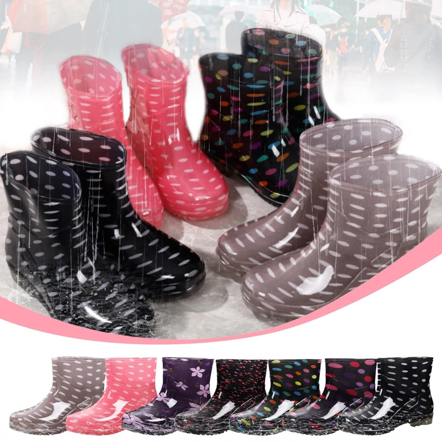 Fashionable Print Rain Boots