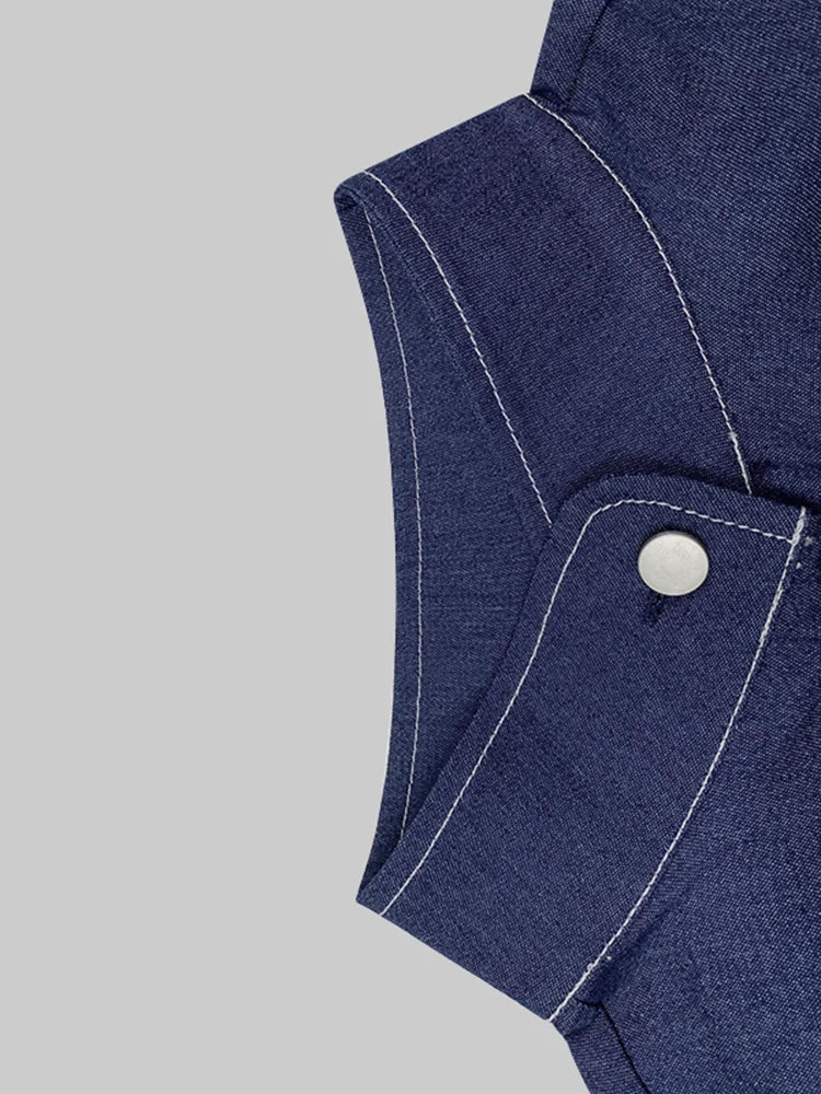 Denim Puff Sleeve Top