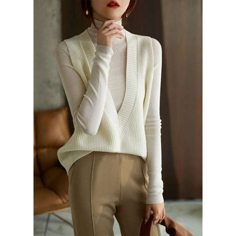 Versatile Vest V-neck Knitted