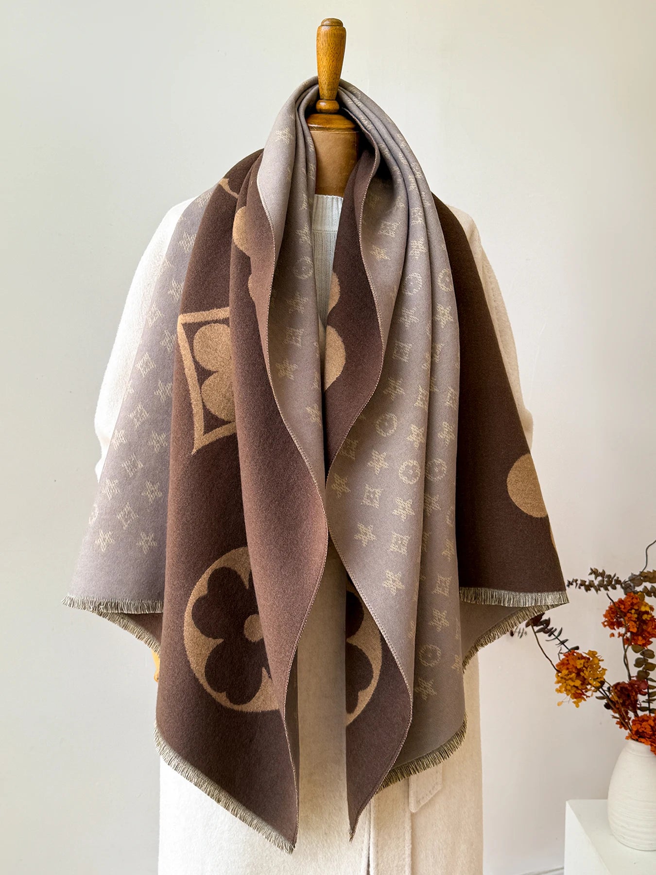 Cashmere Shawl Warm Jacquard Scarf