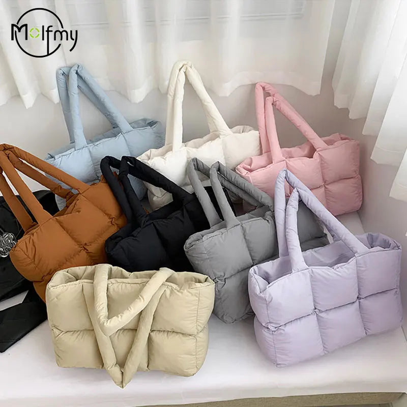 Women Tote Handbags Quilted Plaid