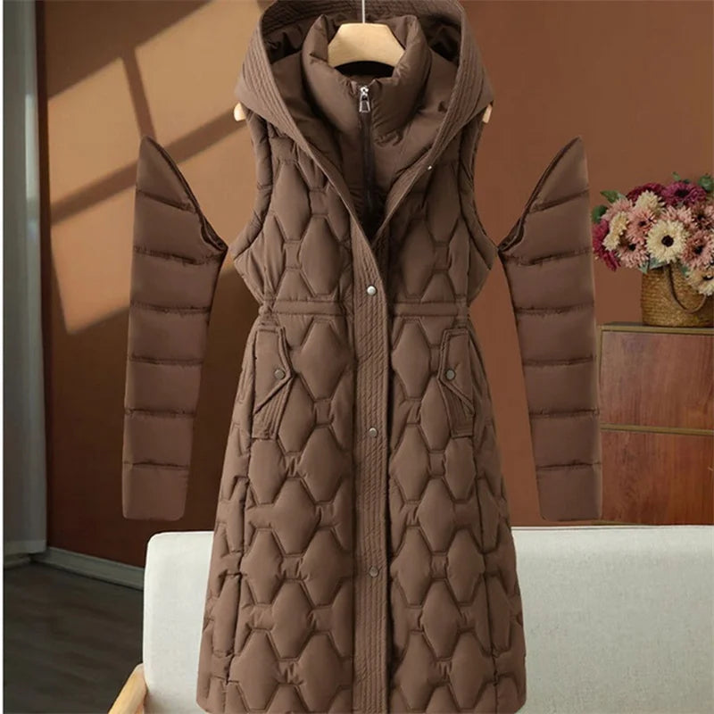 Winter Long Parkas Women's Down Cotton-padded Jacket