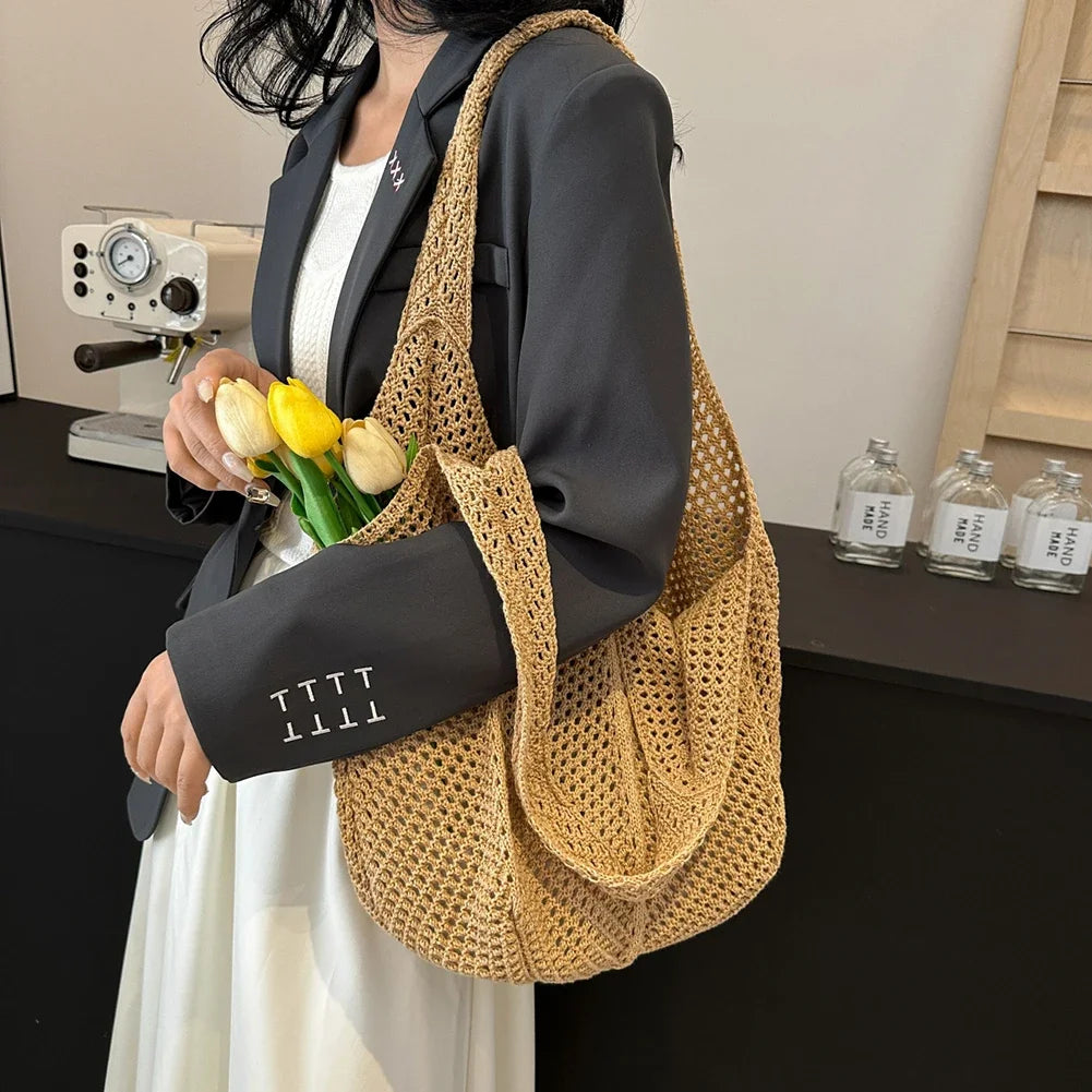 Women's Shoulder Bags Casual Straw Wicker Woven