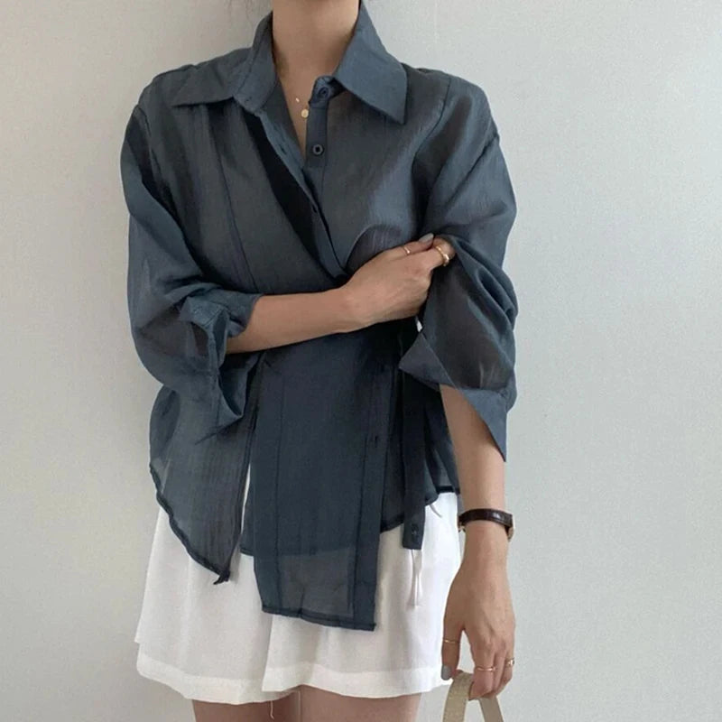 Fashion Long Sleeve Irregular Shirt