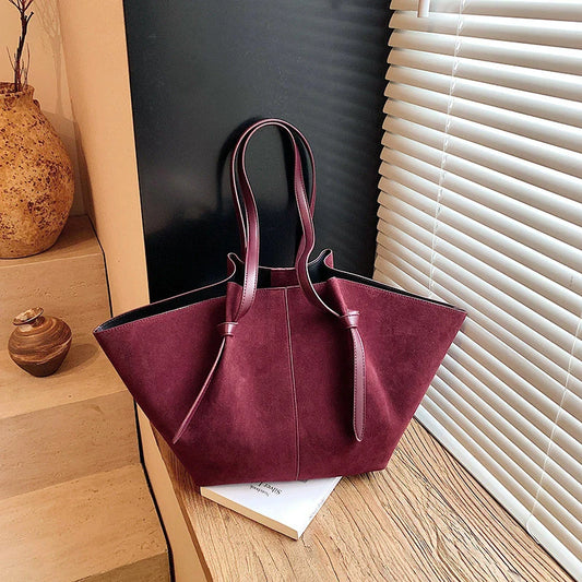 Faux Suede Tote Bag