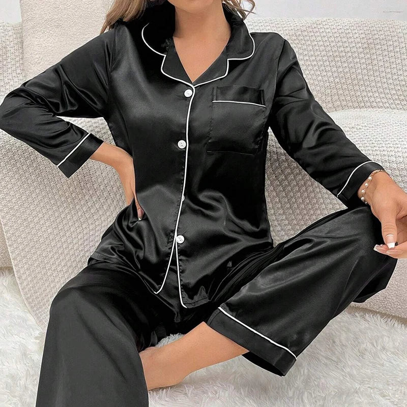 Women's Luxurious Satin Pajamas Set