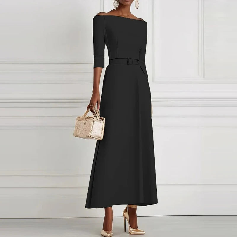 Long Sleeve A-Line Maxi Dress