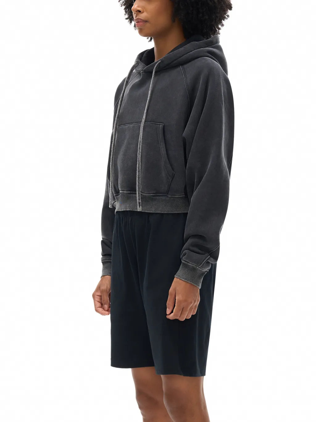 Snow Washed Cropped Hoodie