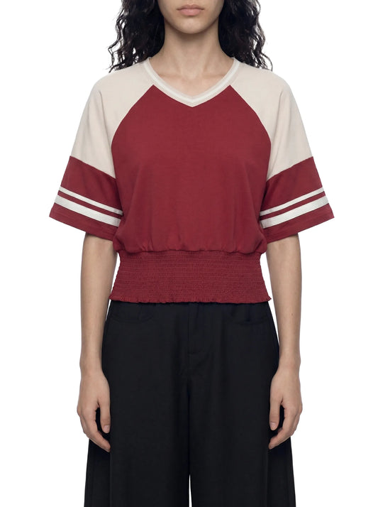 Color Block Ruched T-Shirt