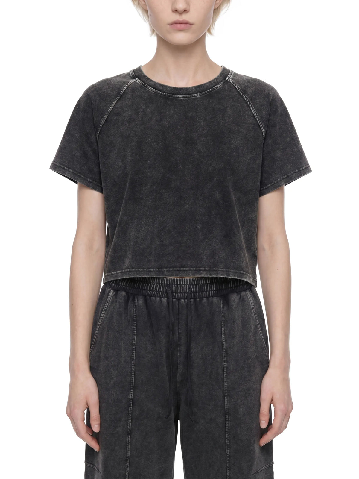 Mineral Wash Raglan Crop T-Shirt