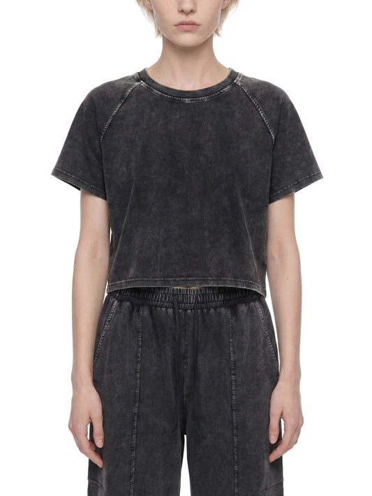 Mineral Wash Raglan Crop T-Shirt