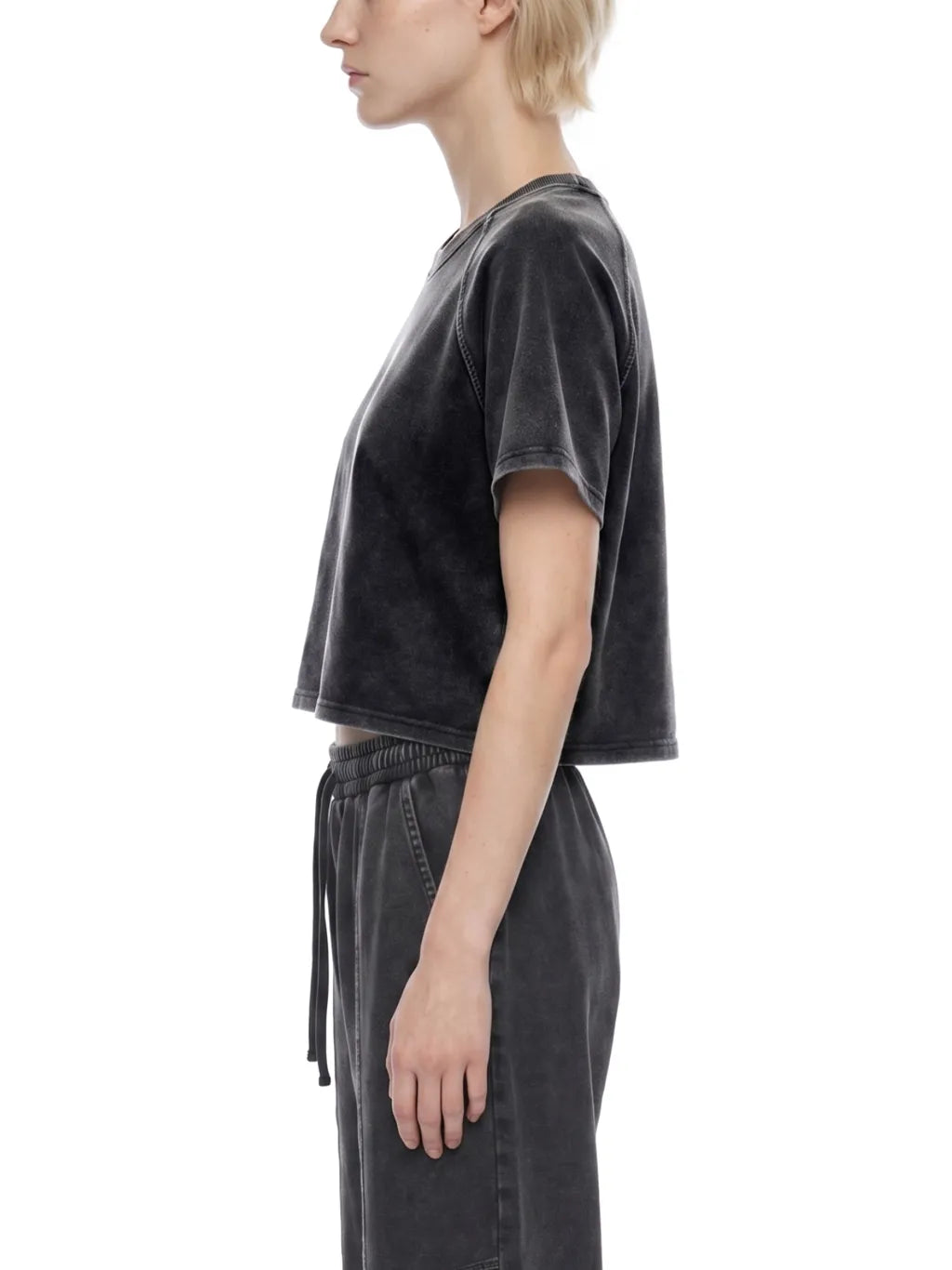 Mineral Wash Raglan Crop T-Shirt