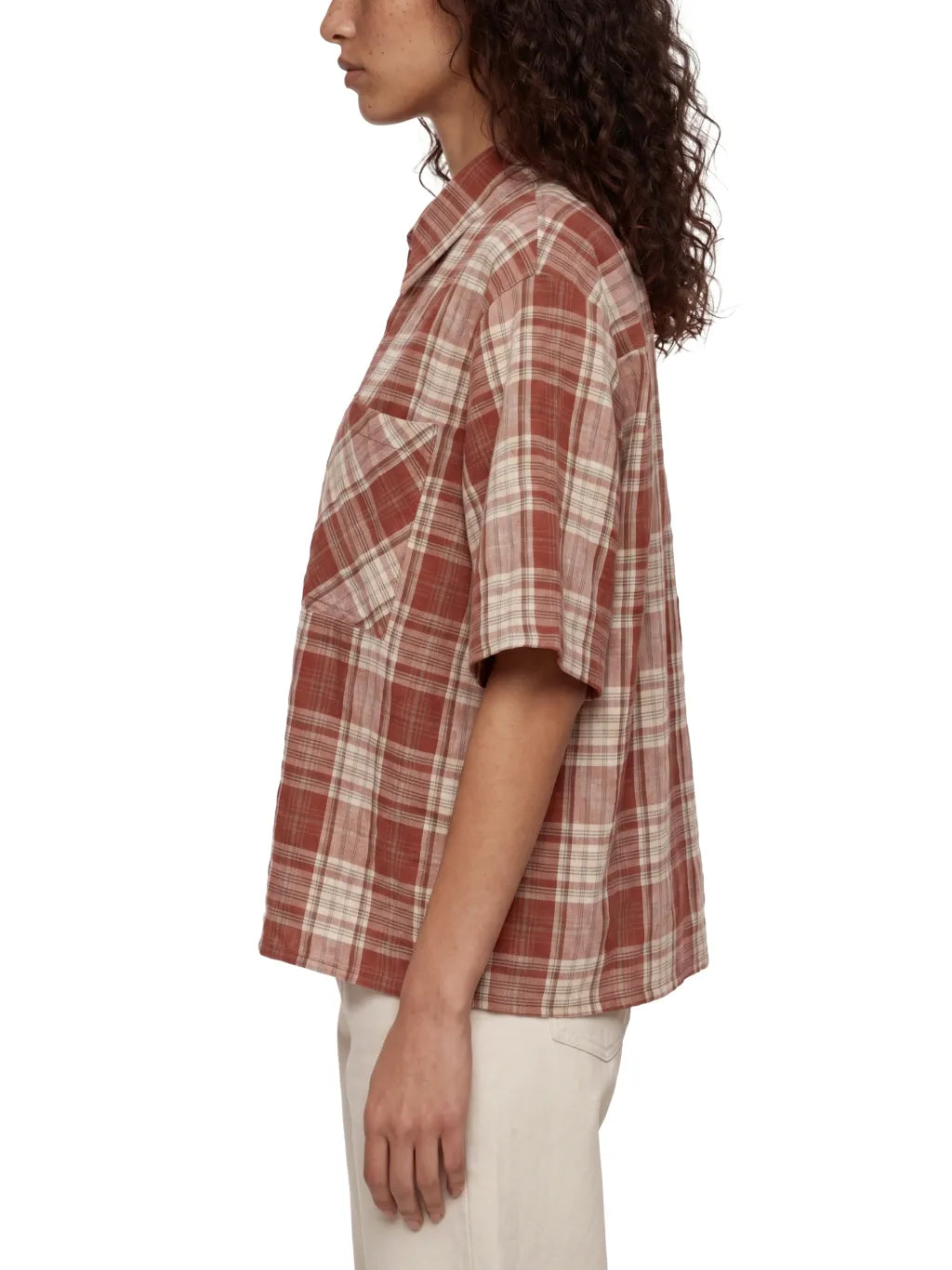 Plaid Boxy Short Sleeve Shirt