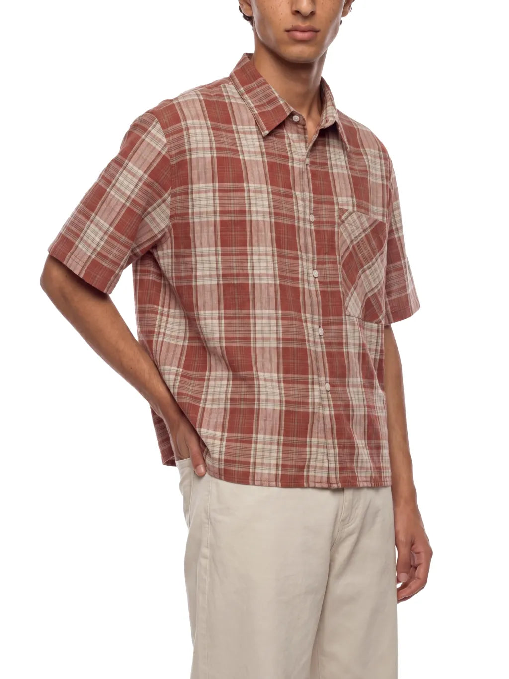 Plaid Boxy Short Sleeve Shirt